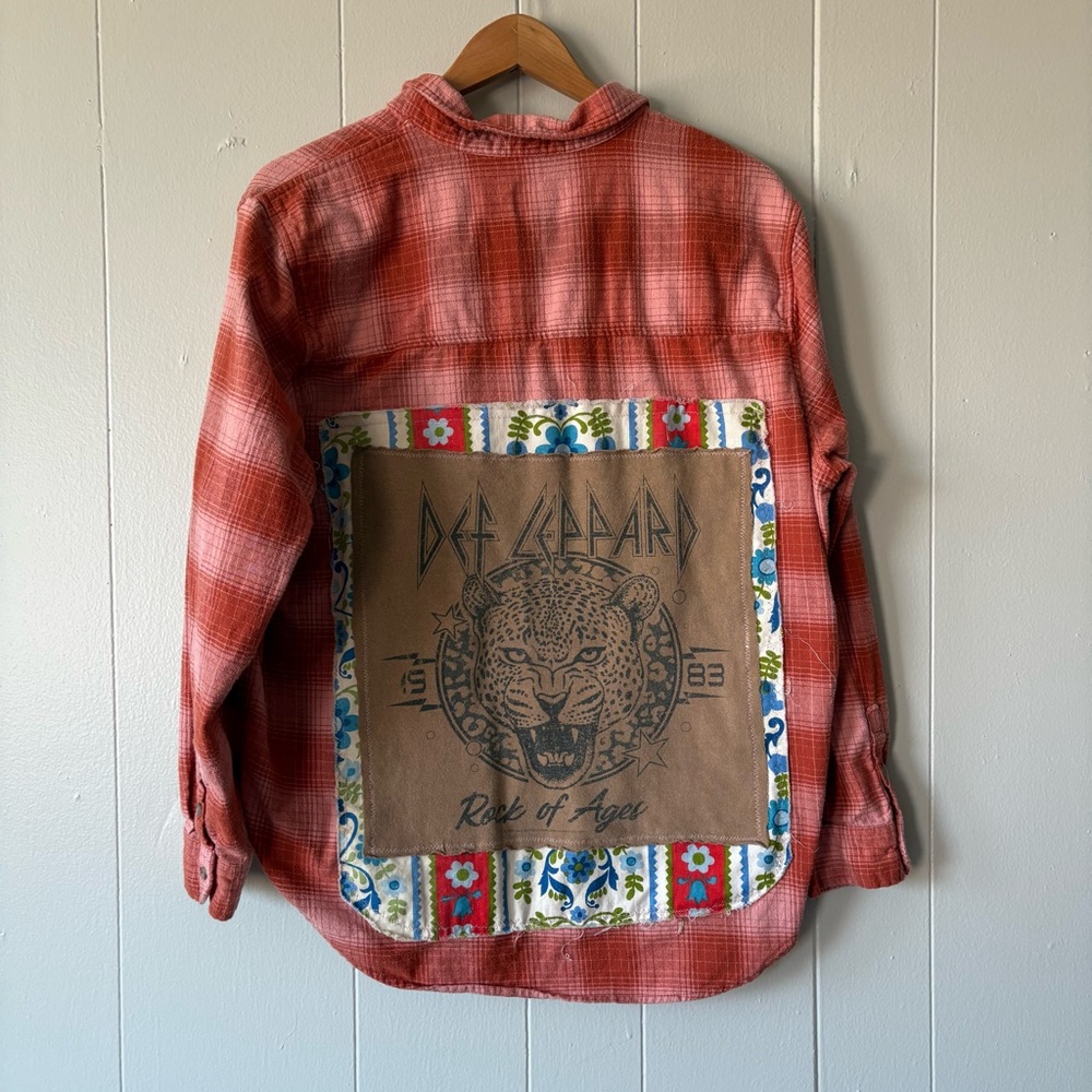 Def Leppard Upcycled Flannel